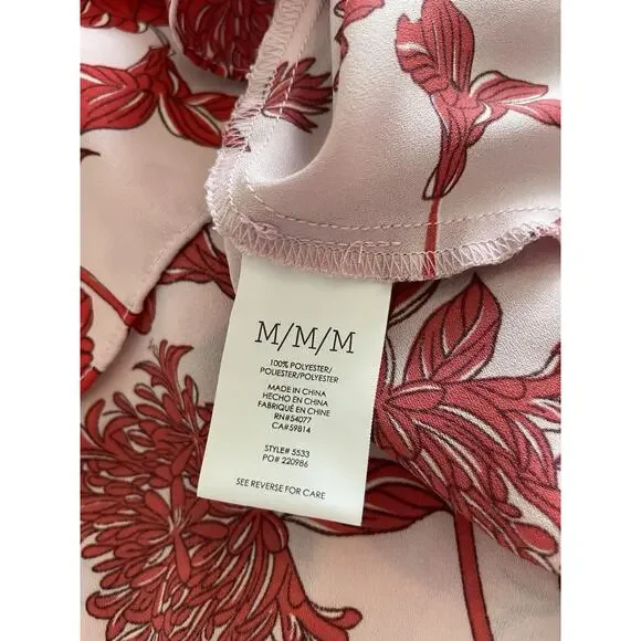 Cabi Medium Pink Floral Print Adore Peplum Tank Cami Adjustable Straps #5533 - Picture 6 of 9